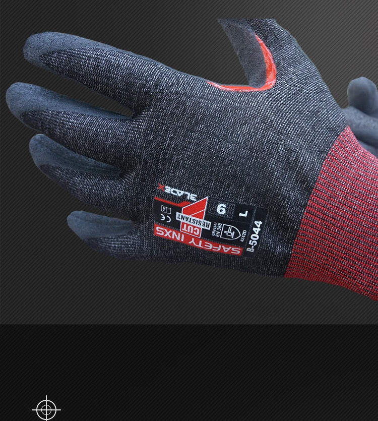 Sailite Cut-Resistant Gloves D-Level 1 Pair 18-Gauge Skin-Friendly Feel Reinforced Thumb Nitrile Matte Anti-Oil Slip Touchscreen Compatible eB-544 Size 8 4