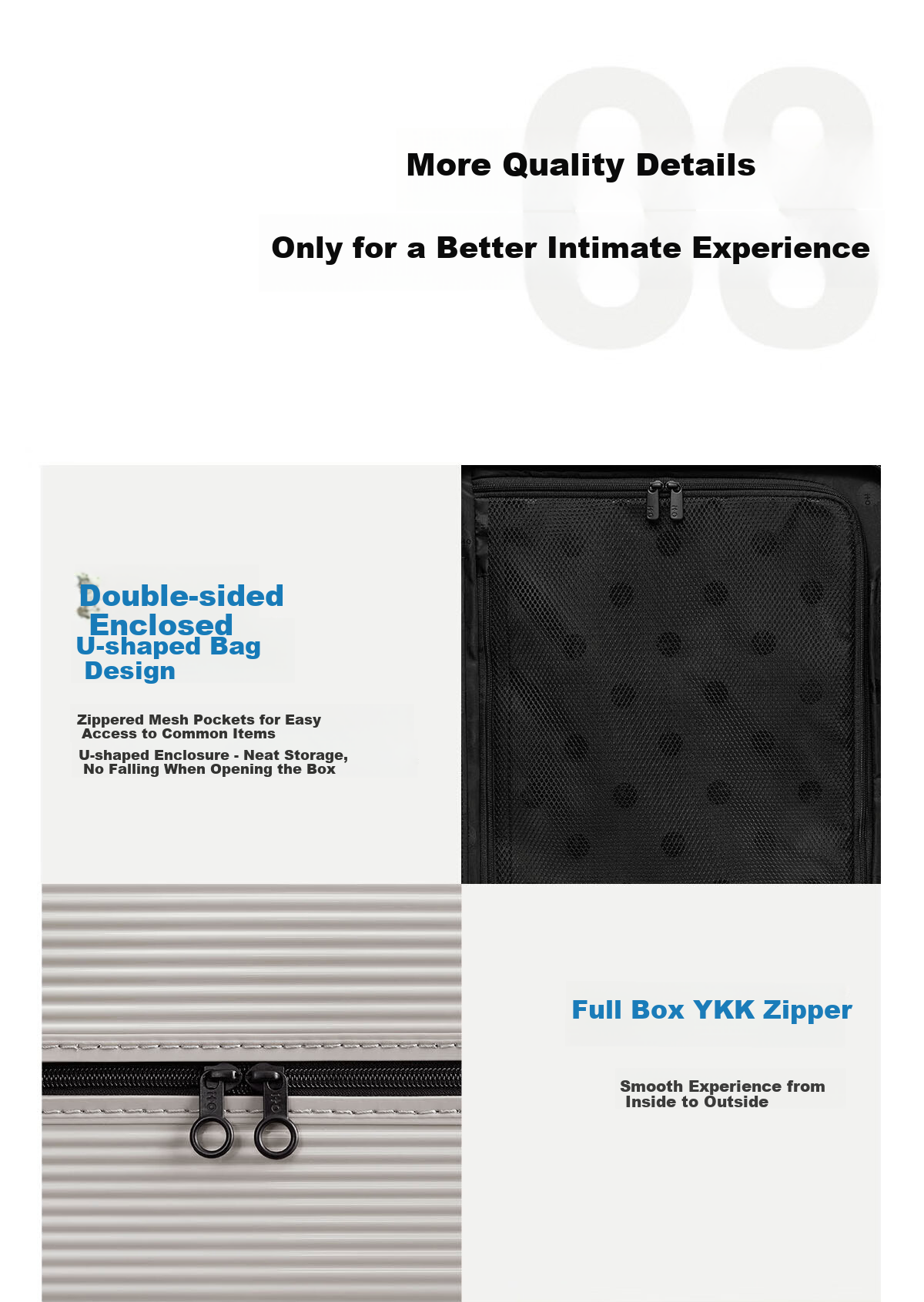 ITO "Yuan Quan Same Style" Pistachio Striped, Smoke White, 20-Inch Carry-On Luggage, Suitcase with Handle 12