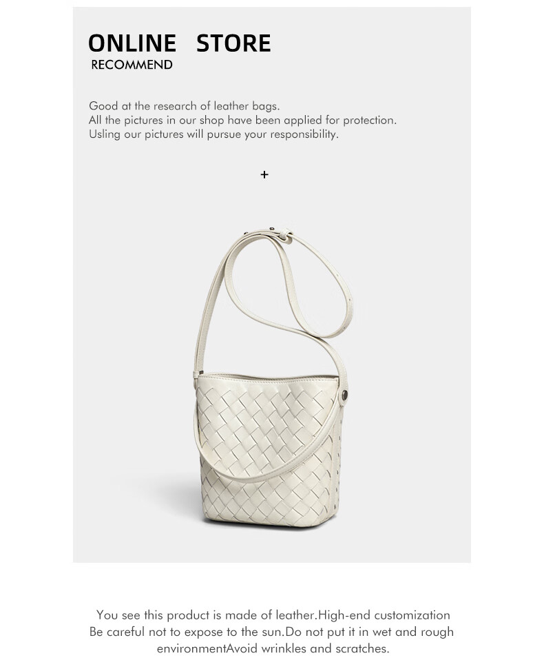 Viney Leather Handbag for Women, Woven Bucket Bag, Light Luxury Crossbody Shoulder Bag, Practical Birthday And Mother's Day Gift for Mom 2