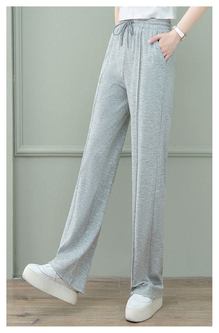 Woodpecker Women's Wide Leg Pants Spring Summer Straight Leg Sports Trousers High Waist Casual Slimming Draped Pants Green 4XL 18