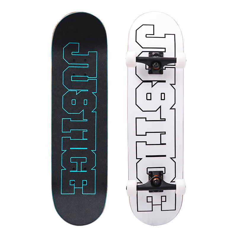 JUSTICE Boiling Point Skateboard for Adults, Professional Board for Teenagers Beginners, Street Cruising Double-Warped Skateboard, Gaoqun Xiang Color Scheme White