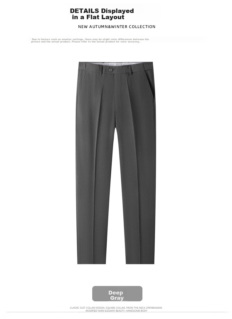 FIRS Men's Nine-Tenths Dress Pants, Straight-Leg Slim-Fit Casual Trousers for Young And Middle-Aged Men, Business Professional Work Pants, Long Pants for Office Wear 20