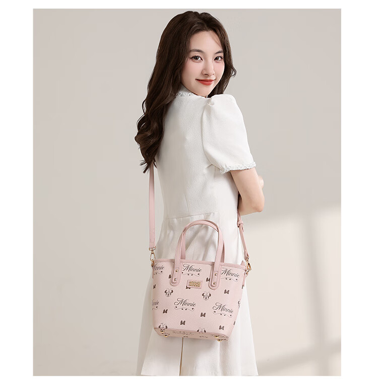 Disney Handbag, Women's Bag, Minnie Shoulder Crossbody Bag, Basket-Shaped Small Purse, Gift Box Packaging, Birthday Present for Girls 8