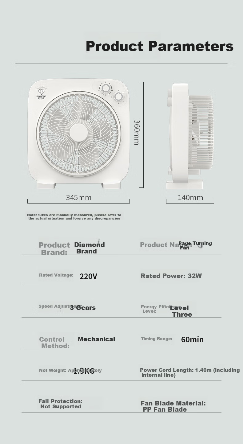 Zuanshipai Electric Fan, Desktop Page Fan, Home Small Desk Fan, Hongyun Fan, Dormitory Table Fan, Desktop Mini Fan, Student Bed Fan with Timer, Electric Fan KCY25-T3 13