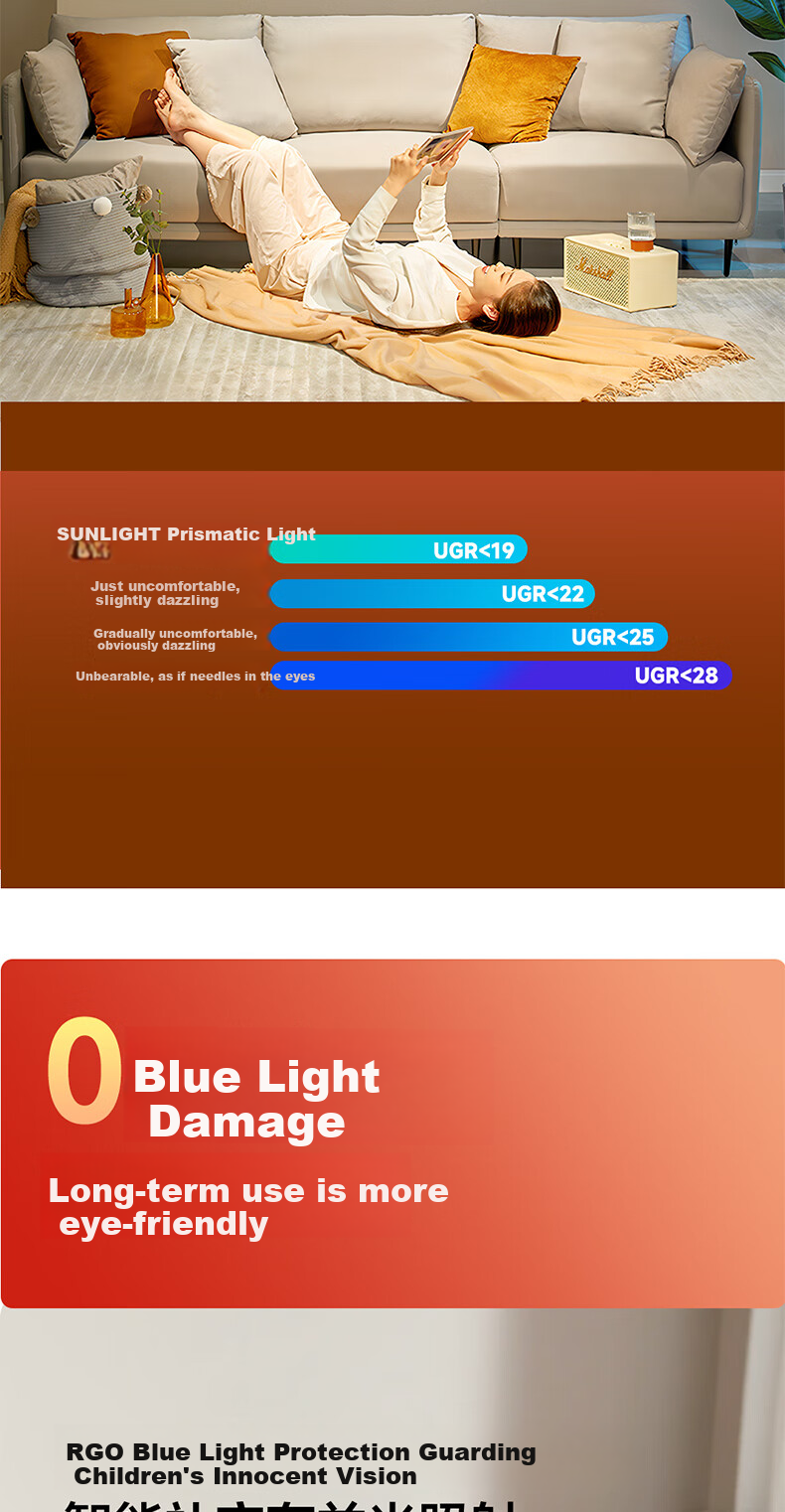 GUJIA LED Ceiling Light, Nordic Style for Living Room And Bedroom, Eye-Protection, Puri Light Source, Lighting Fixture - 90cm [Installation Included] 13