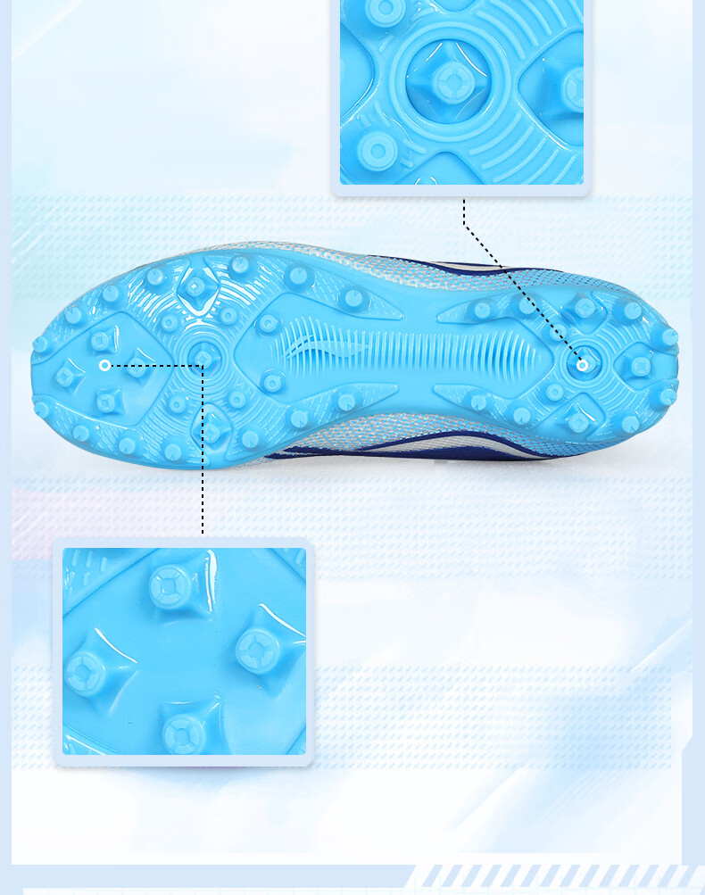 Li-Ning Soccer Shoes for Children Aged 6-12, MG Short Studs Youth Professional Soccer Shoes for Boys, Elementary School Students' Cleats, Jiyin 3 Blue Size 40 1