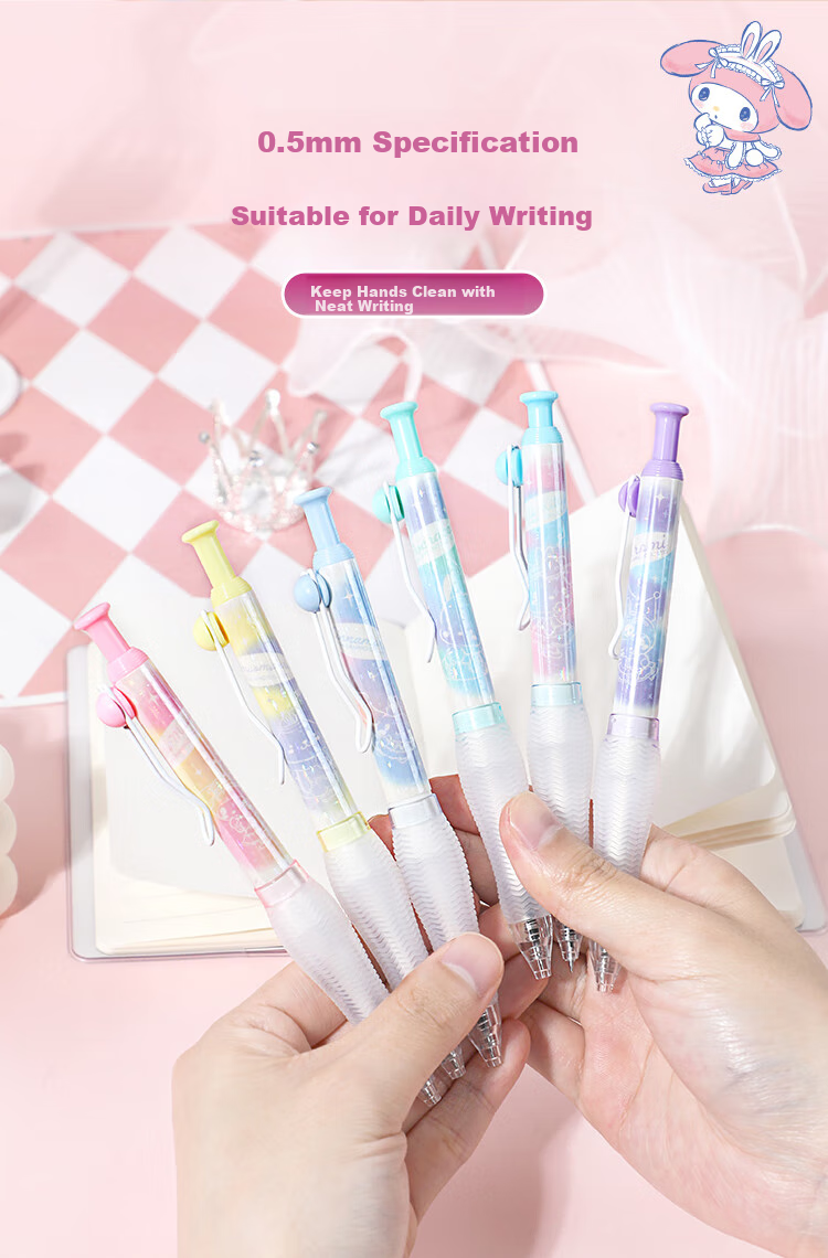 GuangBo &Sanrio Retractable Gel Pen, Black Smooth ST Tip Exam Pen Writing Pen Signature Pen, Stationery Gift, Random Style KT82171-H 8