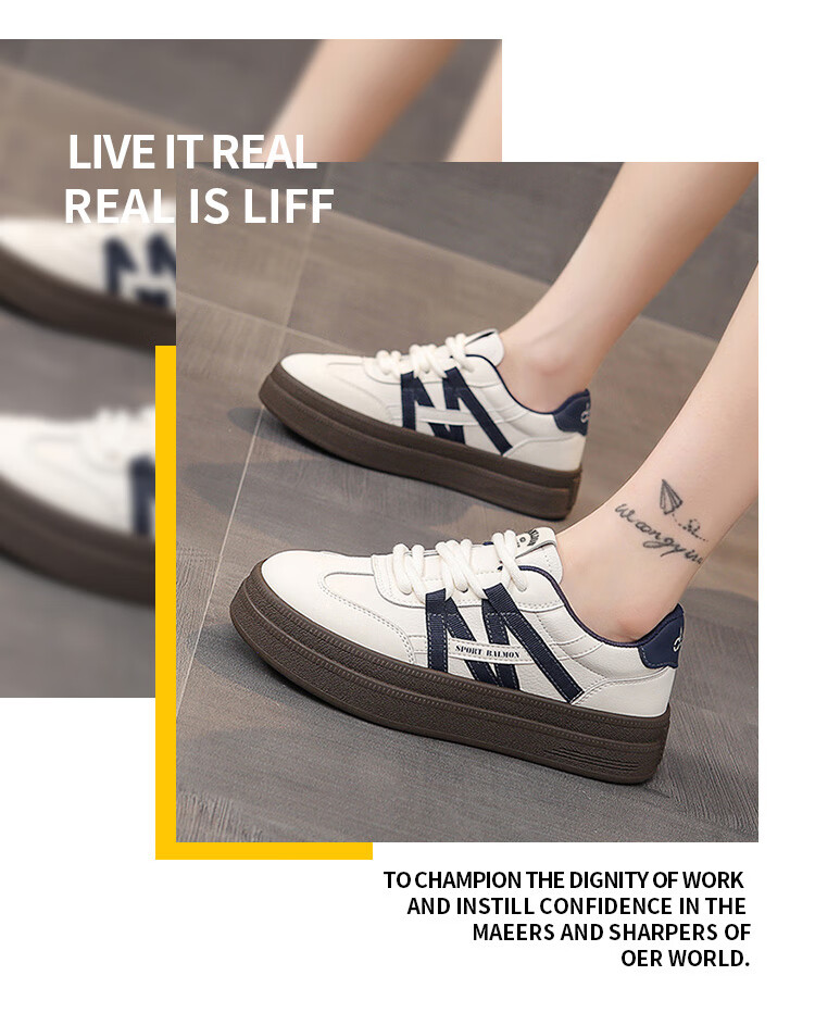TonLion Women's Training Shoes Summer 2026 Thick-Soled White Casual Sports Sneakers Brown Size 38 1