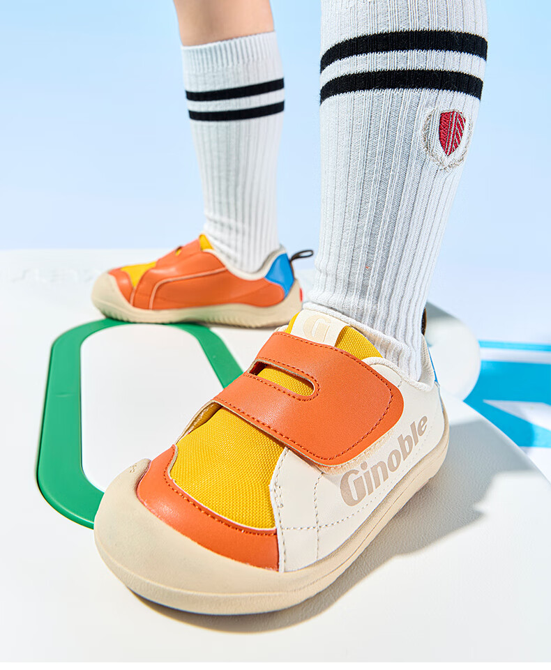 Ginoble Spring Autumn Soft Sole Breathable Baby First Walking Shoes Unisex Kids Shoes GB2480 Ice Blue 1