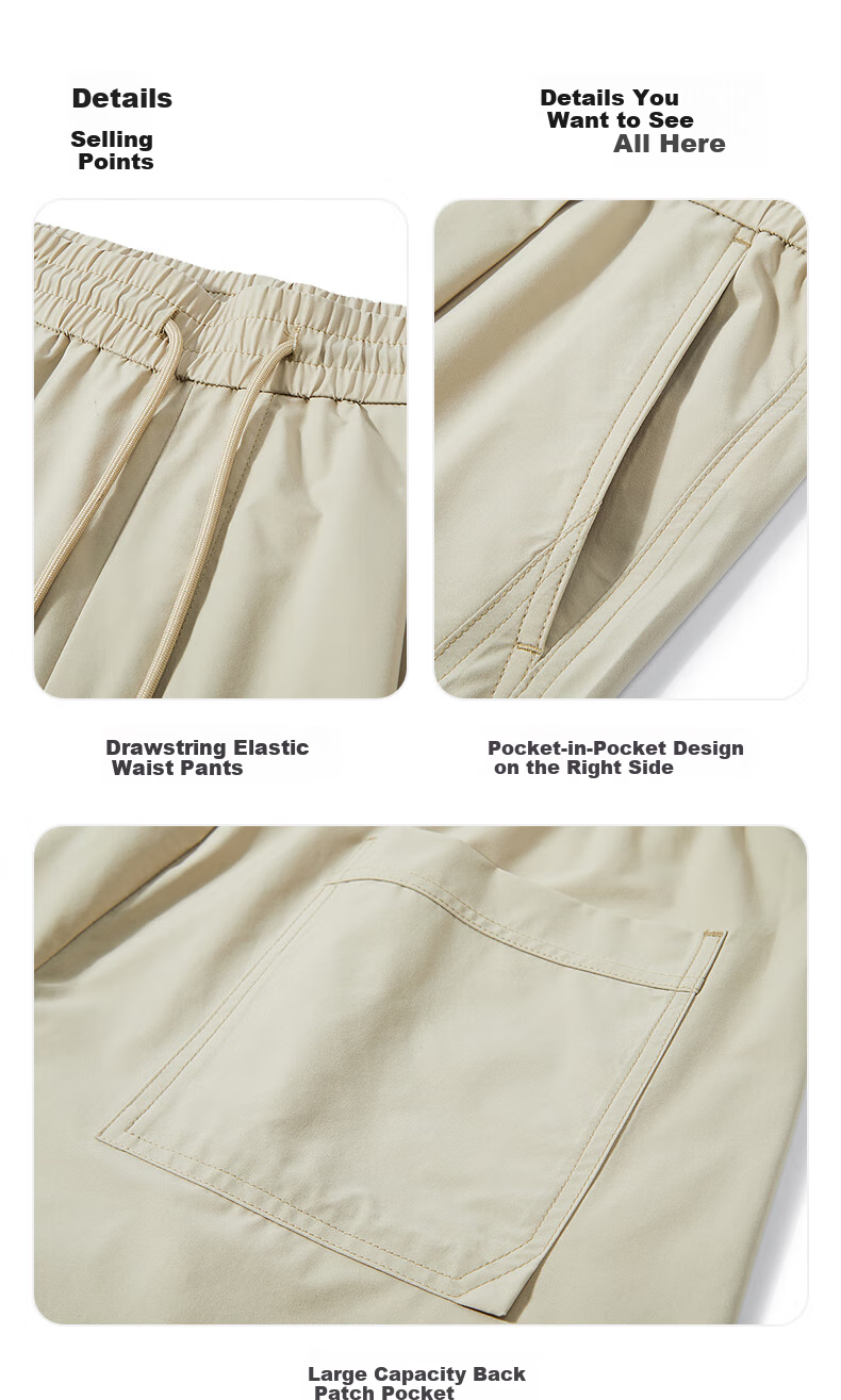 GXG Men's Clothing [Shuroute] Lightweight Casual Pants for Commuting Men's Tapered Trousers, Khaki, 175/L 13