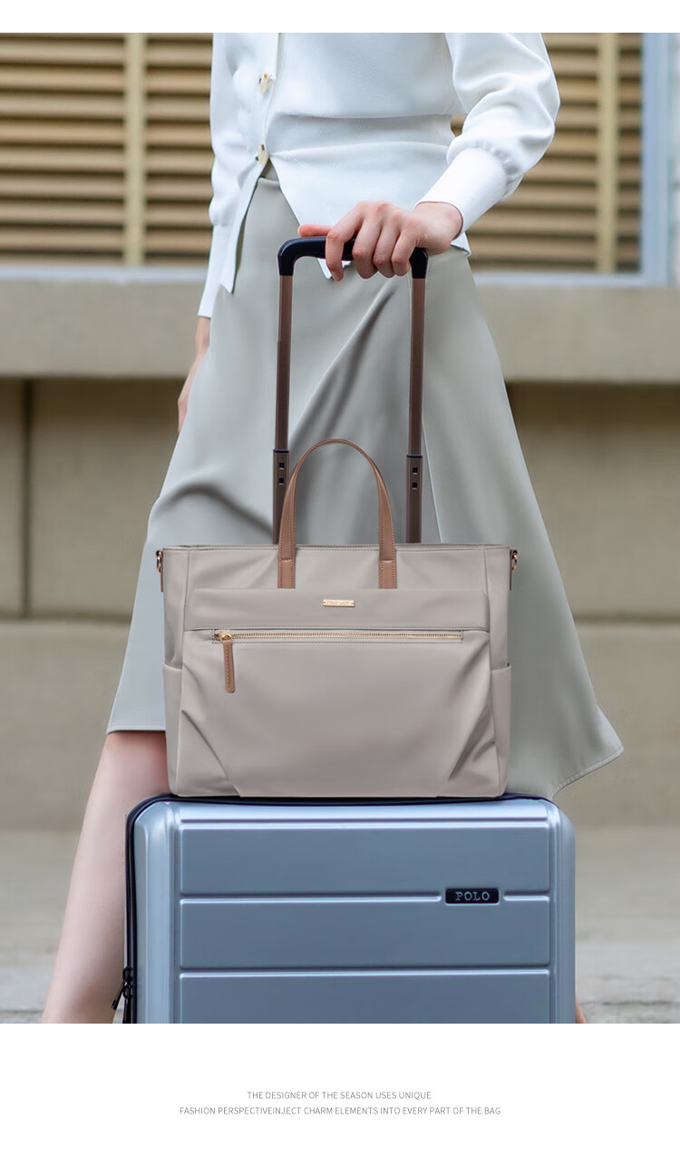 POLO Handbag, Women's Shoulder Bag, Ladies' 14-Inch Laptop Bag, Business Travel Office Bag, Gift for Girlfriend 2