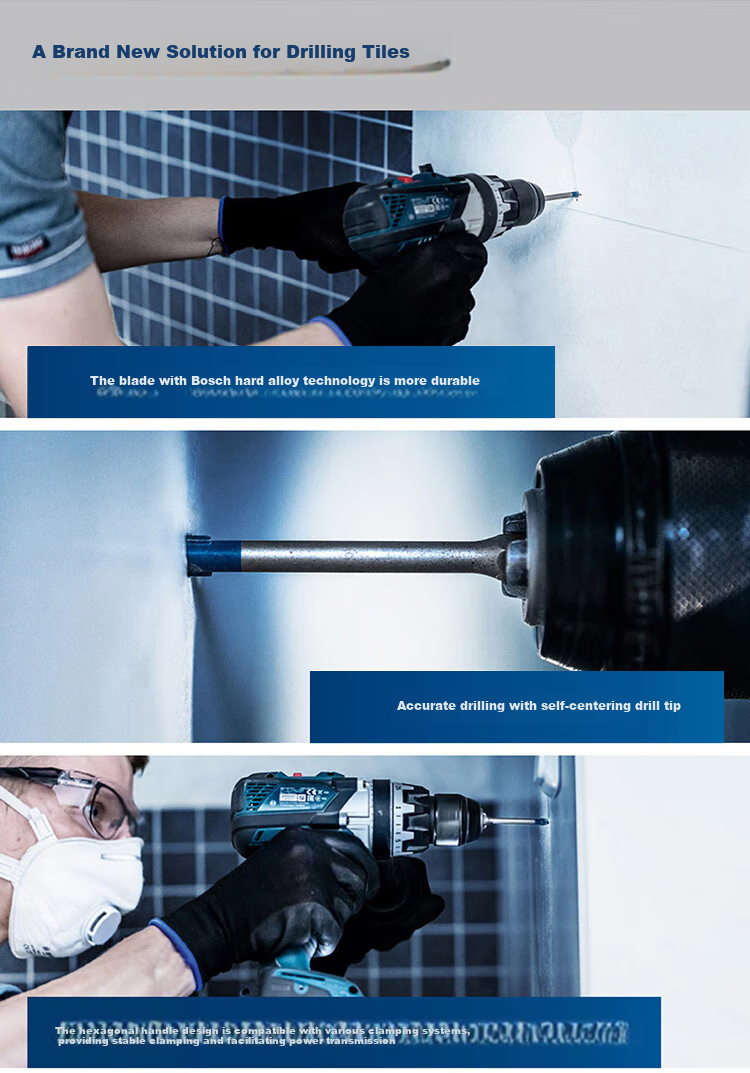 BOSCH Little Blue Arrow Hexagonal Shank Ceramic Tile Drill Bit 12mm 4