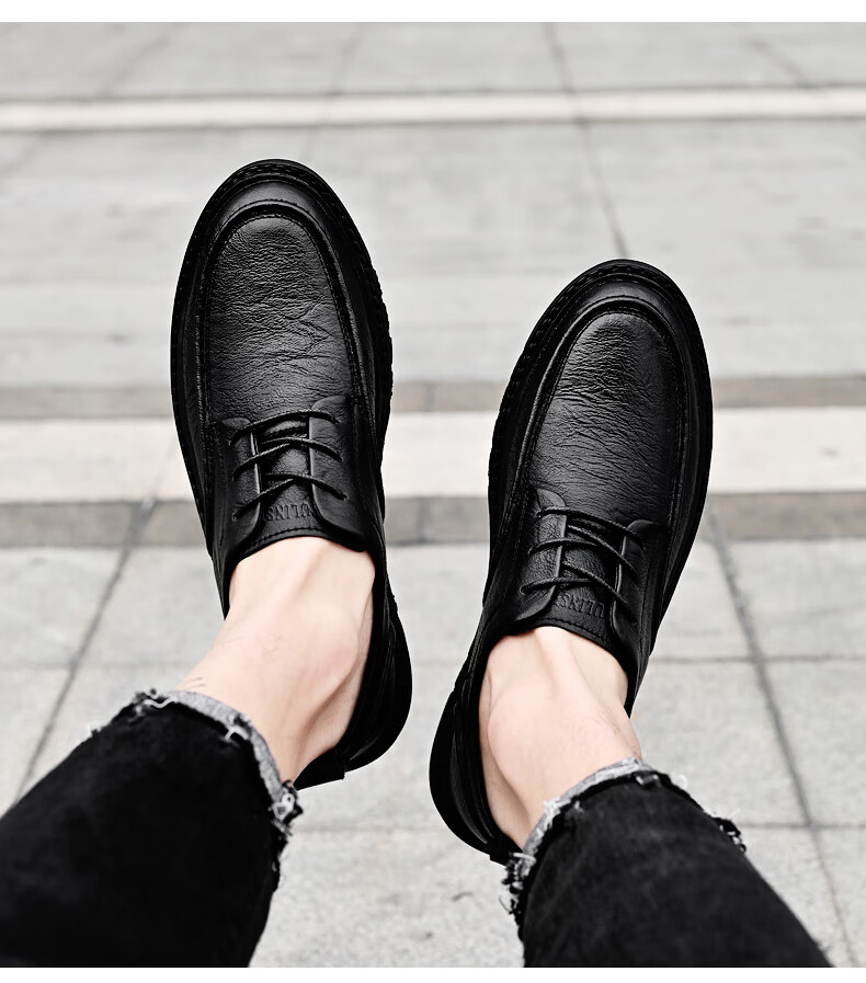 MULINSEN Men's Business Casual Shoes, Soft Sole Work Formal Shoes, Men's Shoes, Size 40, Black, 99136 17
