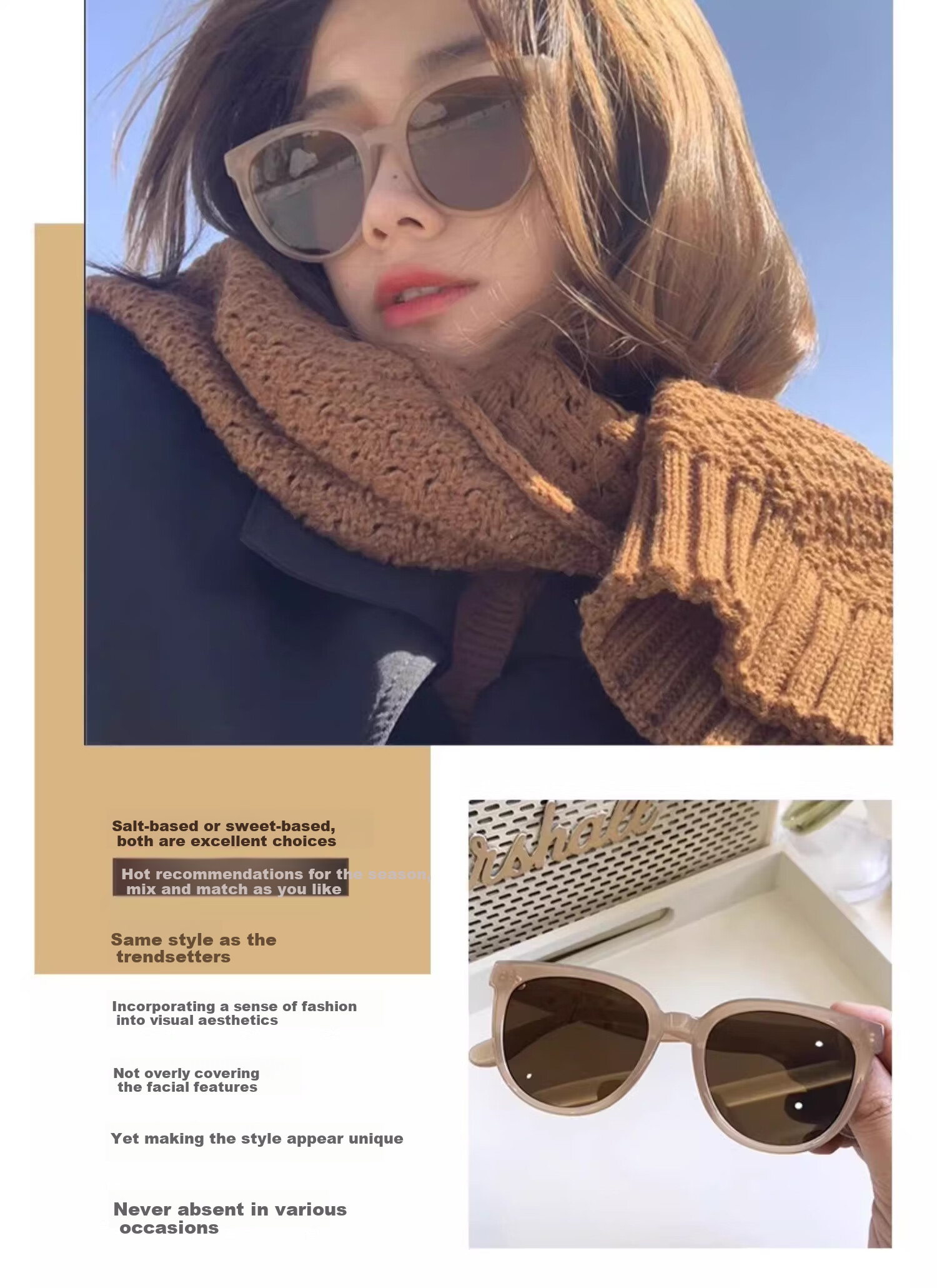GOGOSOON New 2025 Sunglasses for Women, Liu Yifei's Style, UV Protection, Retro Round Frame, High-End Eyewear 6
