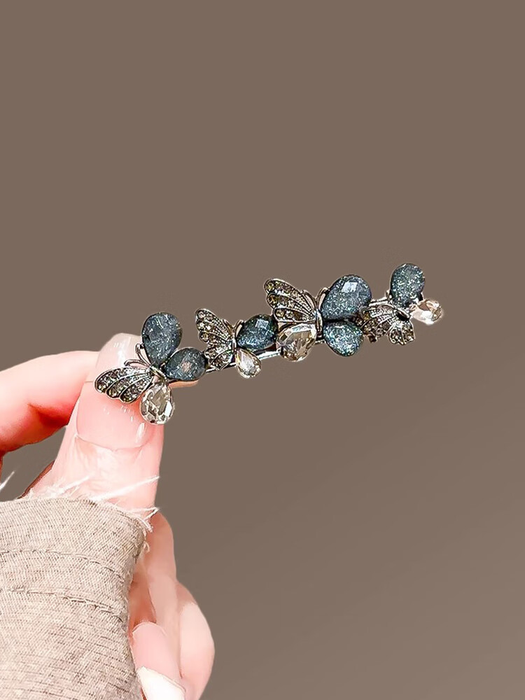 CHIMERA Rhinestone Hollow Butterfly Side Clip Duckbill Hairpin Small Hair Clip Women's Hair Accessory Birthday Gift 1