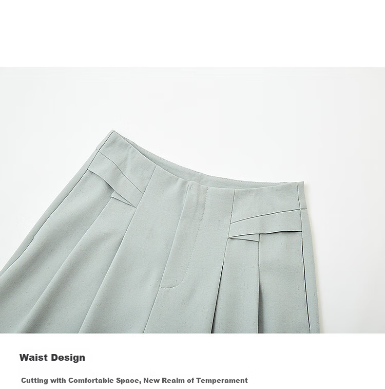 Dme [Containing High-End Linen] Spring Loose-Fitting Commuter Insert Waist Long Pants, Concealing Body, Easy to Match Women's Casual Pants 4