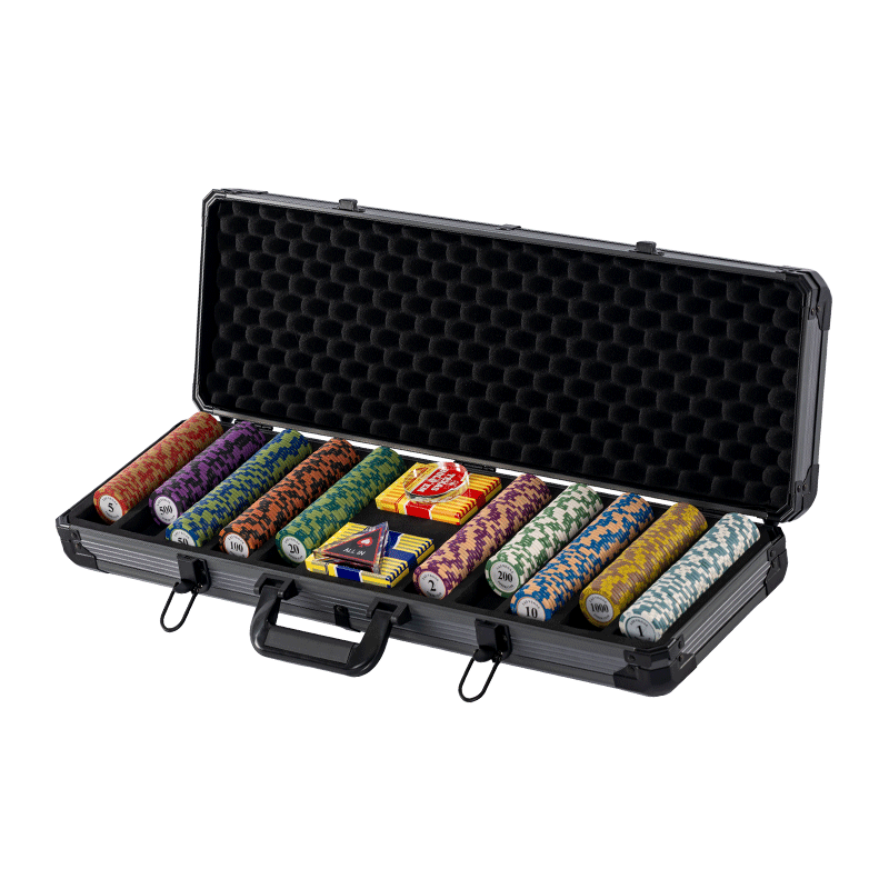 BR Poker Chip Set Aluminum Case Mahjong Tokens Guandan Score Chips Clay Board Game Room Aluminum Box 300 Pieces