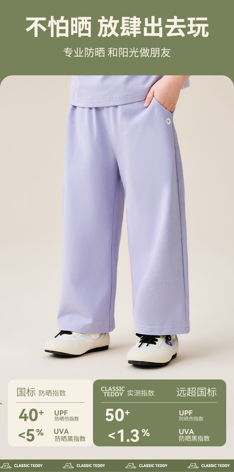 Classic Teddy Girls' Pants Children's Sports Casual Long Pants Kids Spring Quick-Dry Cargo Pants Black Size 90 6