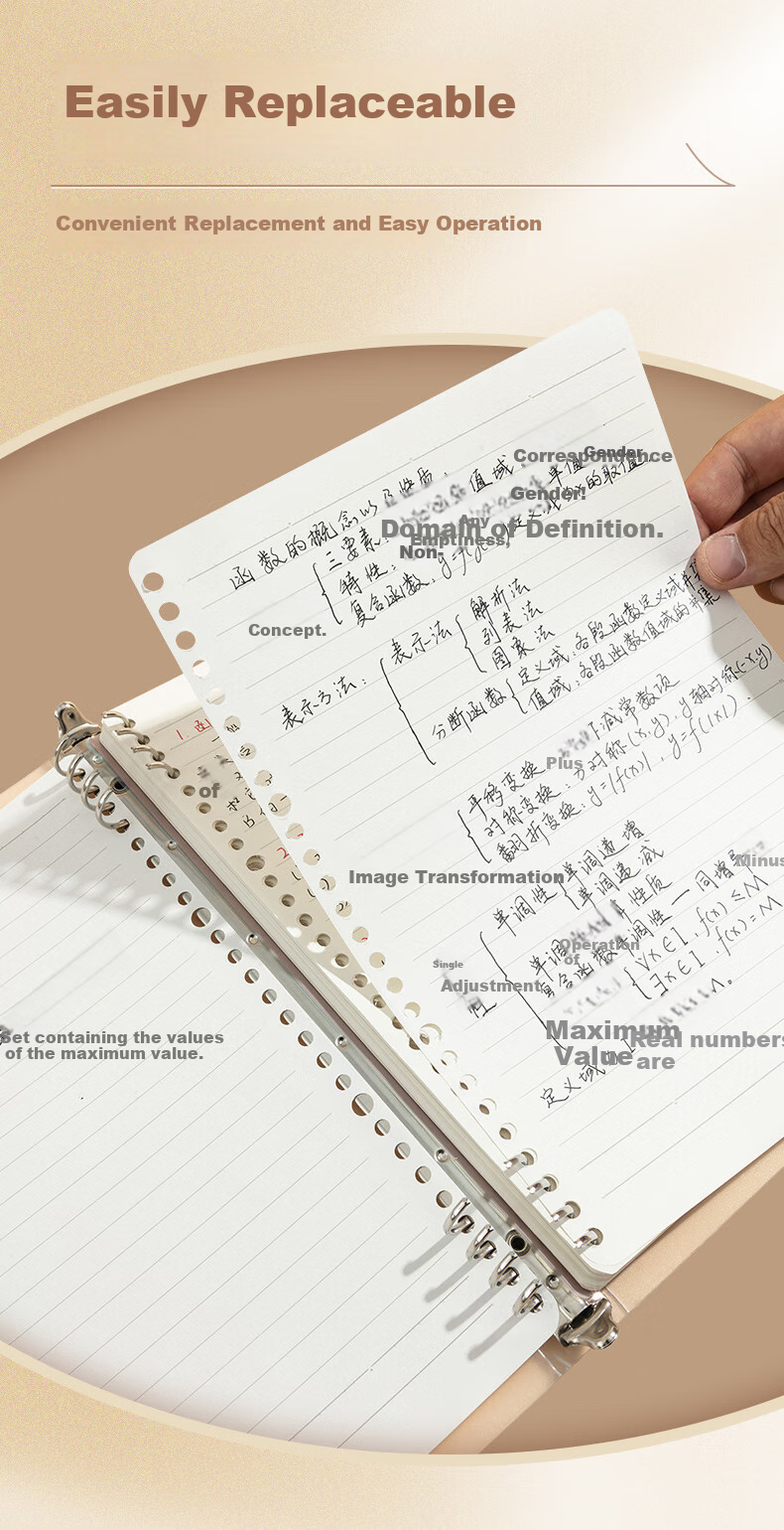 M&G Stationery B5/100 Sheets Loose-Leaf Notebook Refill Paper for Exam Preparation, Homework, Lined Pages, Single Book HB5A10A Essential for Exams 5