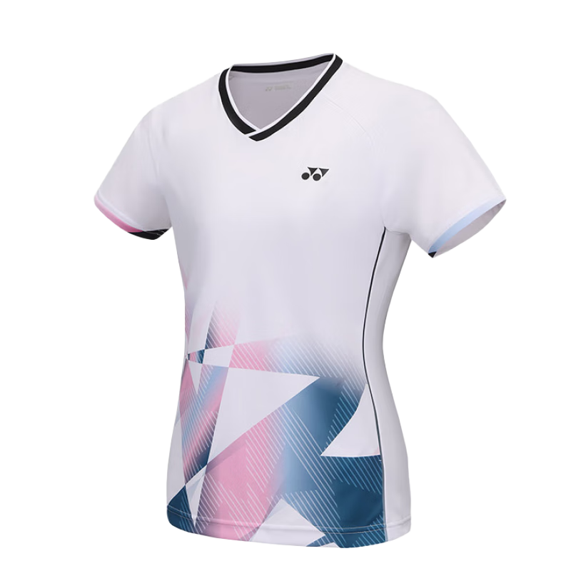 YONEX Badminton Shirt, Competition And Training Wear, Sweat-Absorbing And Breathable, Women's Sports T-Shirt, 210095BCR, White, Size M