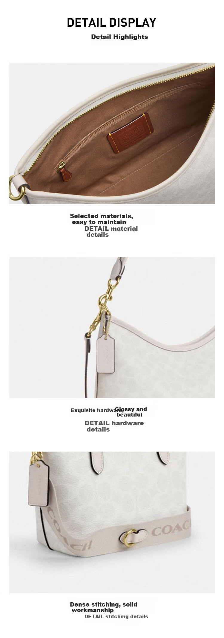 COACH [Brand Direct Supply] Women's LAUREL Medium Shoulder Tote Bag, Coffee And Black Patchwork CV975 Gift 15