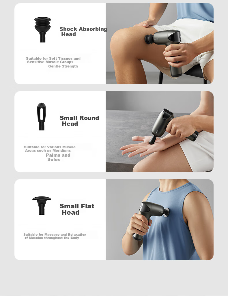 Beoka Massage Gun with Adjustable Depth, Deep Muscle Relaxation, Portable Thigh Shoulder Neck Back Massager, Teacher's Day Gift M2 ProMax White 8