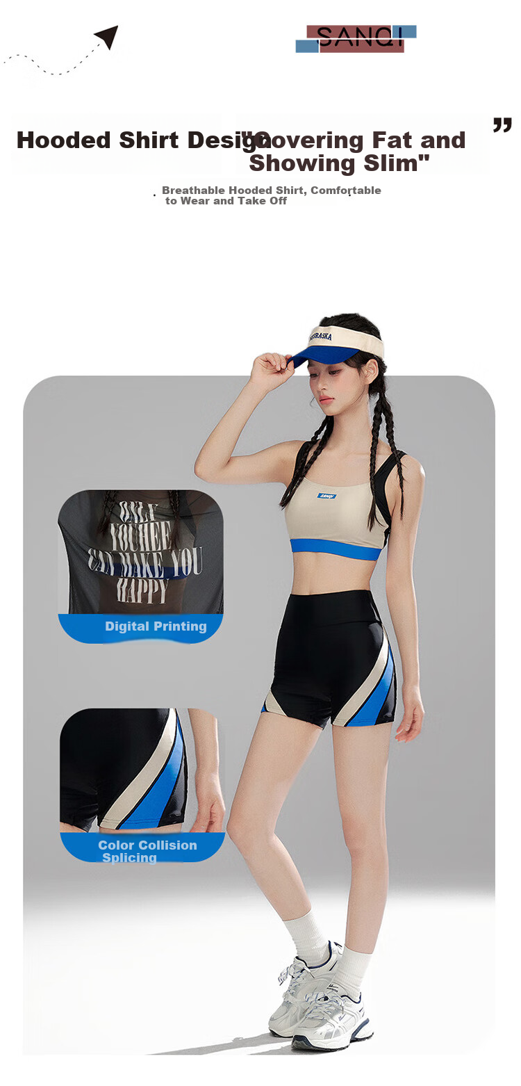 Sanqi Women's Conservative Two-Piece Swimsuit Set with Long Sleeves, Slimming Cover-Up for Sports, Hot Springs And Beach Swimming, 2XL 1