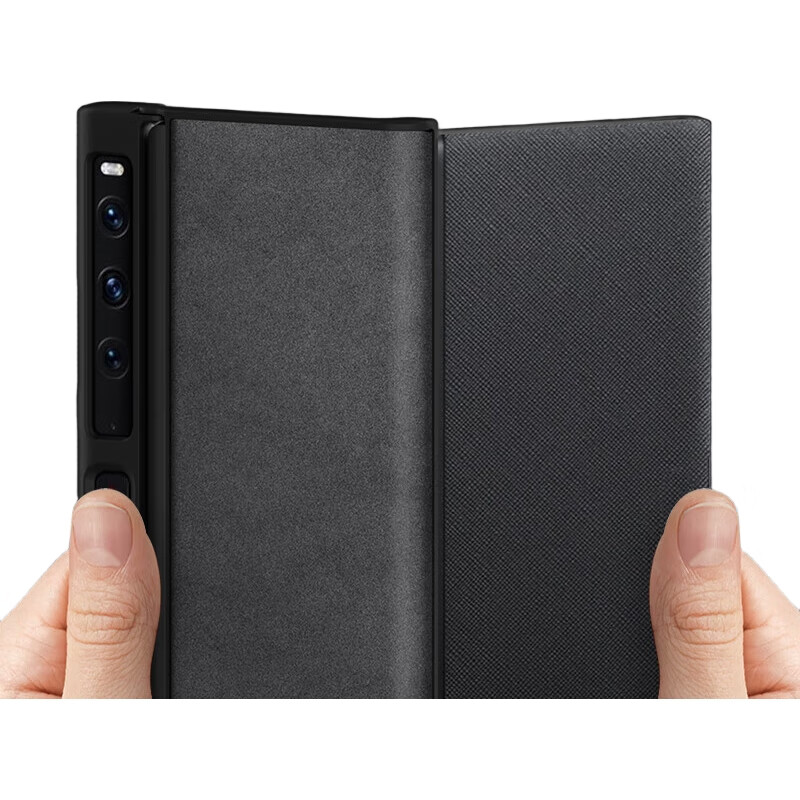 Чехол для Huawei Mate XS2 Shangsu, кожаный, противоударный, серый