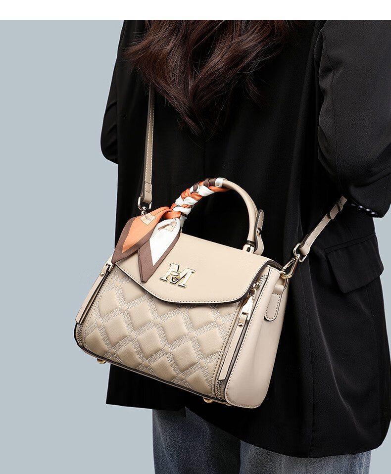 Aiqinghai Leather Handbag, Women's Crossbody Bag, Large Capacity Tote Bag, Light Luxury Brand, Practical Birthday And Mother's Day Gift for Mom 1