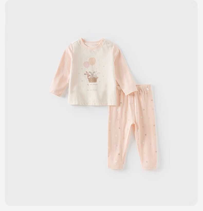 DAVE & BELLA Children's Underwear Set Spring Girls' Thermal Underwear And Pants, Home Wear, Baby Girl Pajama Set 5