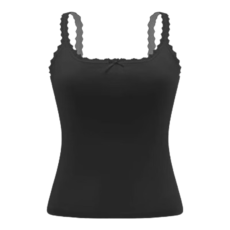Dushiliren Floral Lace Camisole Tank Top with Built-In Bra Pads, Women's Backless Bralette Summer Undershirt, Fresh White, M