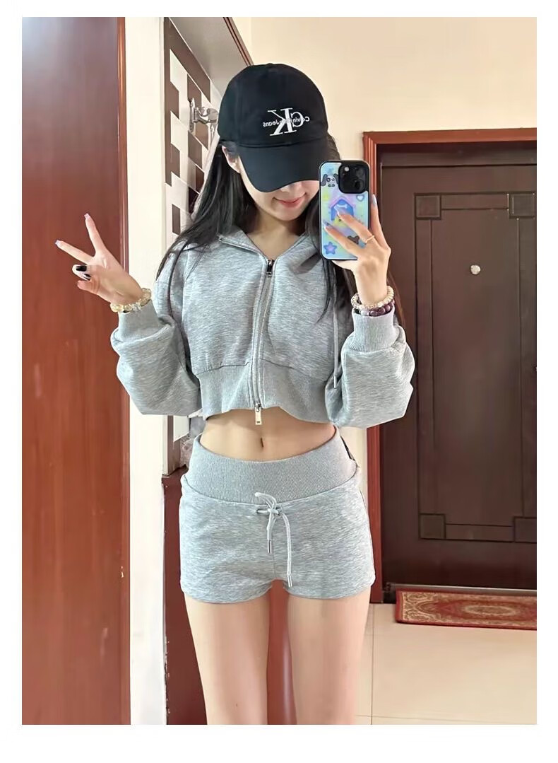 Langsha Women's Sports Shorts 2026 New American Slimming Three-Quarter Casual Drawstring High-Waist A-Line Hot Pants 14