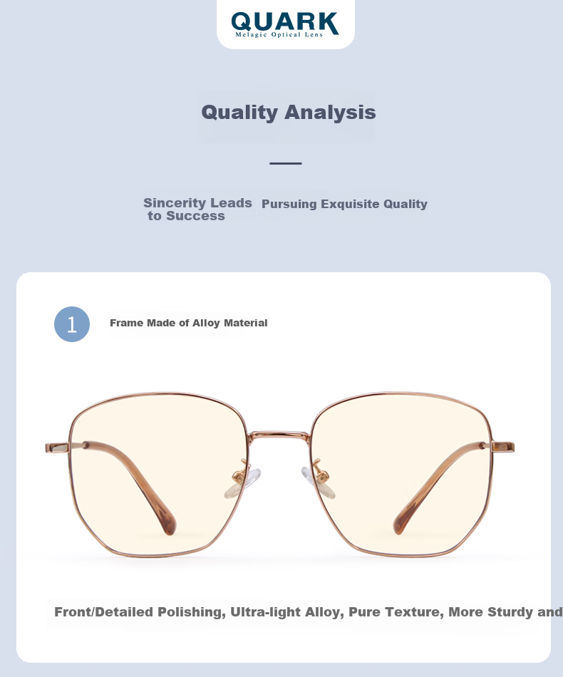 Quark Anti-Blue Light Glasses, UV Protection, Anti-Radiation, Anti-Glare, Non-Prescription Gaming Glasses for Men And Women T844C2 15