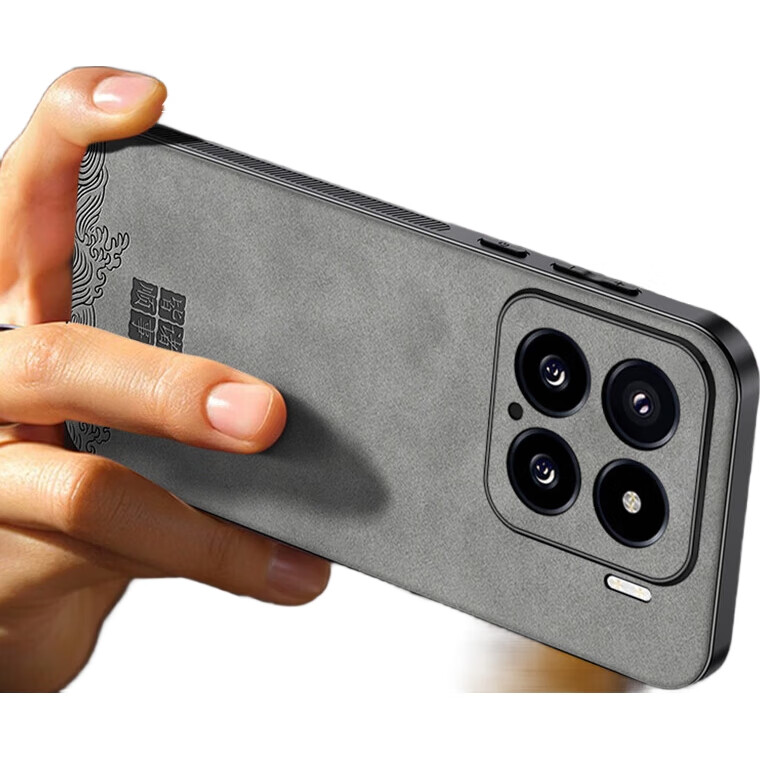 Чехол для телефона SHIYONG для Xiaomi Mi 15, защитный, с полной защитой объектива, ультратонкий, противоударный, роскошный, из натуральной кожи, простой, креативный, в китайском стиле, из овчины, для мужчин и женщин, черный