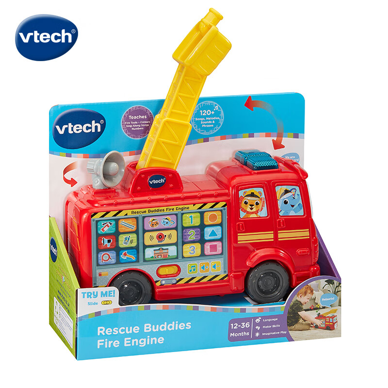 Интерактивная двуязычная пожарная машина VTech для детей, обучающая игрушка с цифрами, формами и музыкой, подарок на день рождения