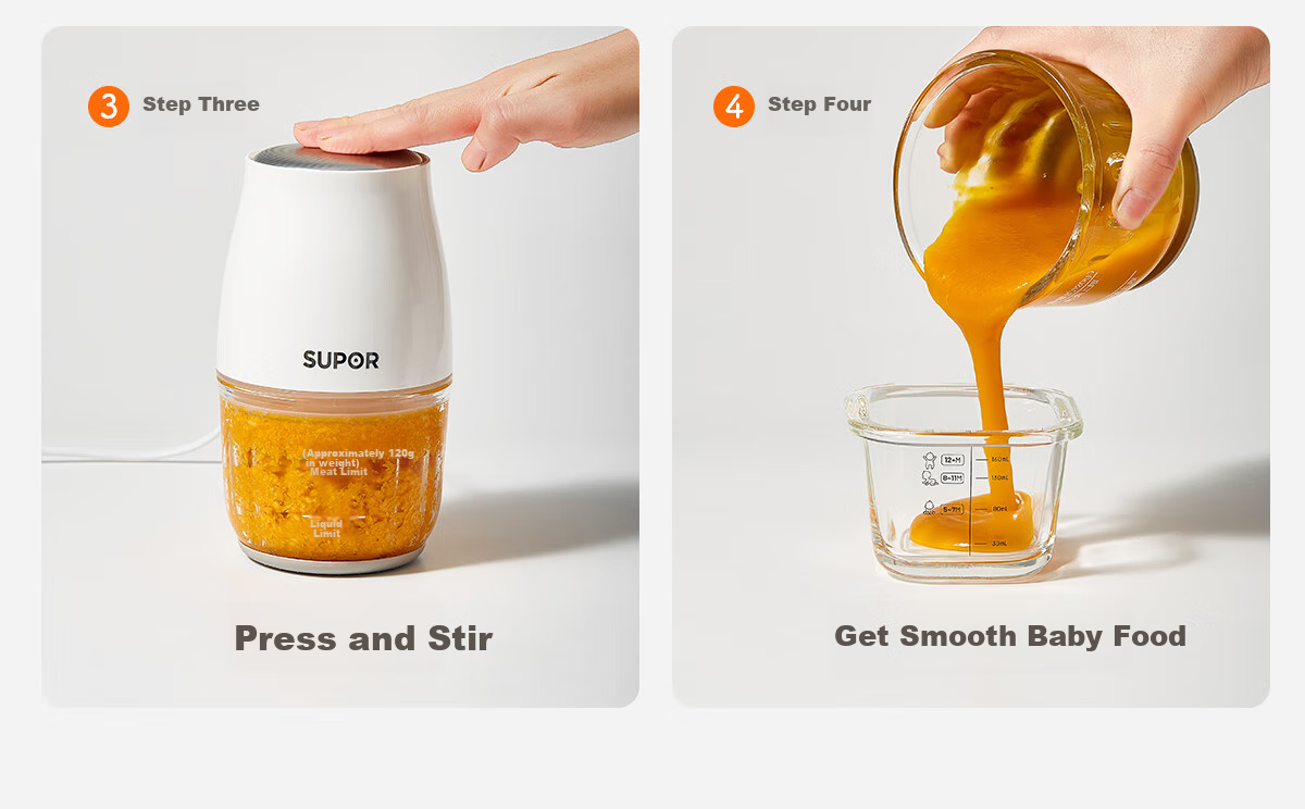 SUPOR Baby Food Processor, Multifunctional Baby Food Preparation Tool, Food Blender with 8 Blades And Dual Cups, Double Blade, FB10F 41