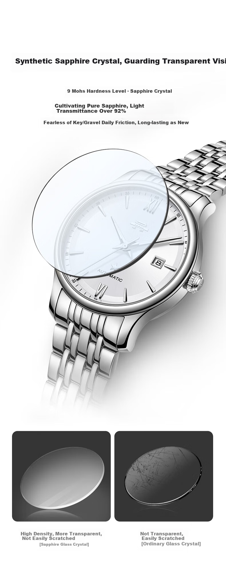 Beijing Men's Fully Automatic Mechanical Watch, Classic Steel Strap, Calendar, Domestic Brand Birthday Gift for Me 8