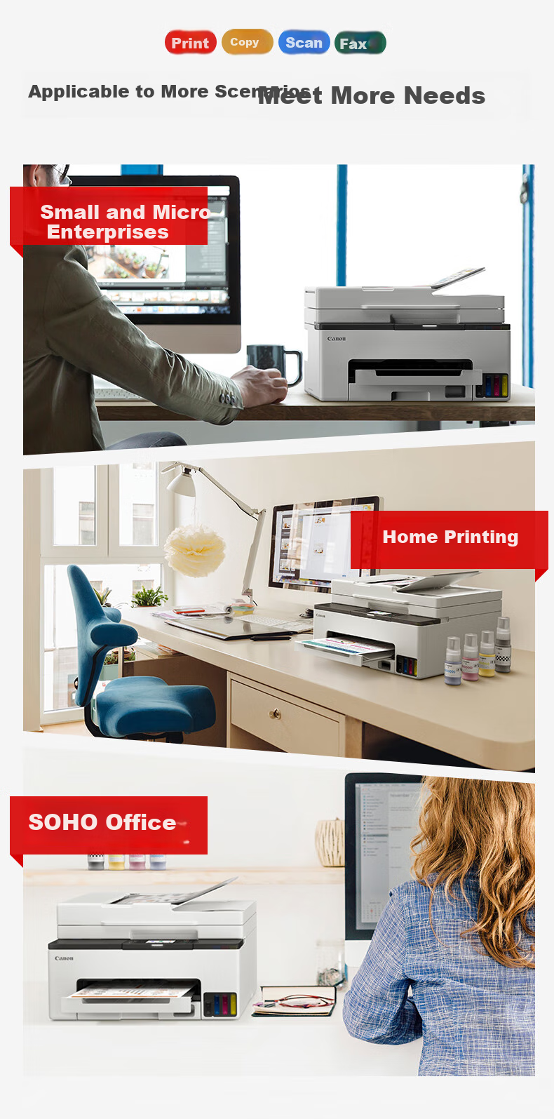 Canon GX2080 Wireless Refillable High-Capacity All-In Home Office Fax Machine (Print/copy/scan Dual-Band WiFi 5G/WeChat Remote Transfer Document Feeder) 1