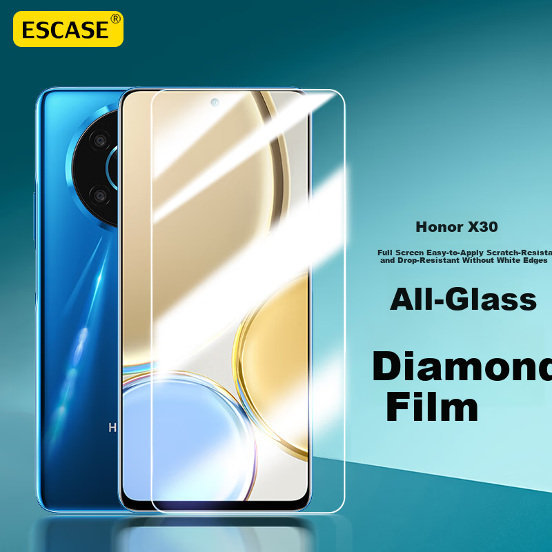 ESCASE Honor X30 Tempered Glass Screen Protector, Full Coverage, High Definition Glass Protective Film, Transparent