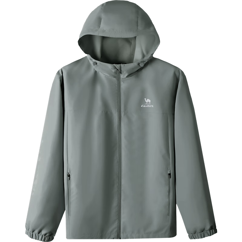 CAMEL Sports Jacket, New Style for Men And Women, Spring And Autumn Hooded Casual Versatile Jacket, Outdoor Water-Resistant Single-Layer Windbreaker