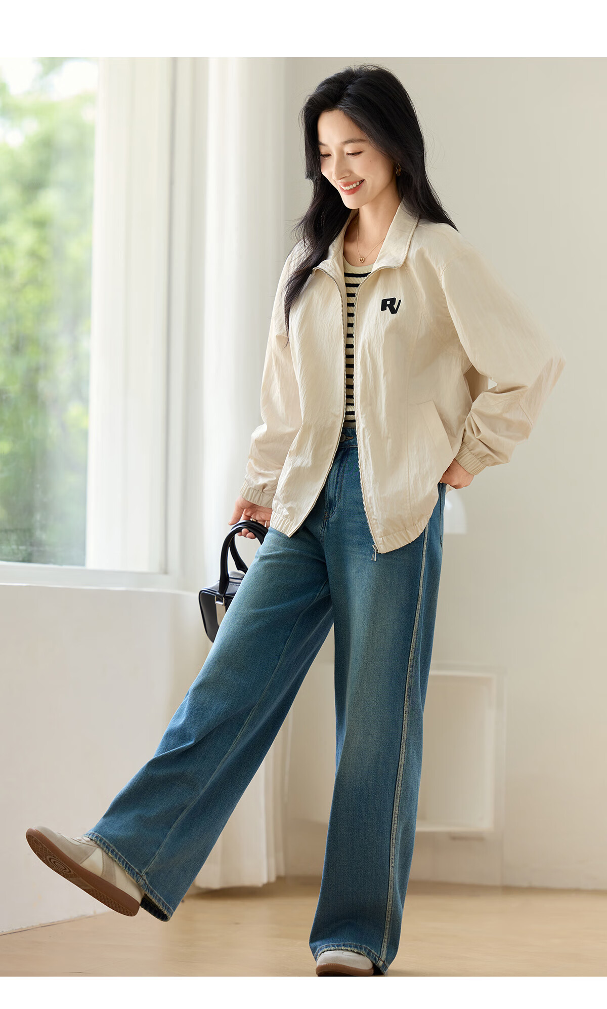 Chushen Spring and Autumn Short Jacket Women Fashion Stand Collar Drop Shoulder Loose Casual Jacket Top S53D049 9