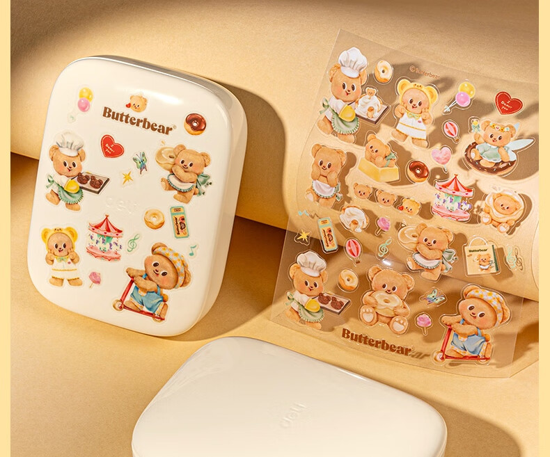 Deli HY301 Butter Bear Co-Branded Portable Thermal Label Printer for Home Use, Journal Name Stickers, Storage Labels, Price Tags, Food Labels, Mobile Bluetooth Connectio 1