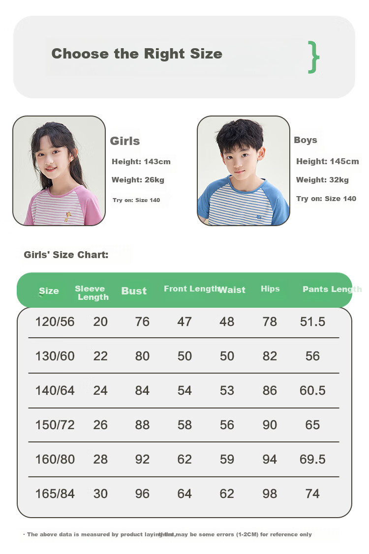 Hodohome Children's Pajamas, Girls' Pure Cotton 7A Antibacterial Short-Sleeve Capri Pants, Home Wear, Cartoon Air Conditioning Suit for Girls, 306, Size 120 14