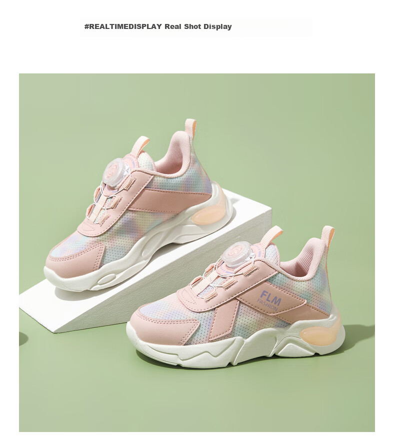Follow Me Girls' Sports Shoes, Spring And Summer Mesh Breathable Casual Shoes, Children's Running Shoes, White/pink (Hollow Design), Size 34 8