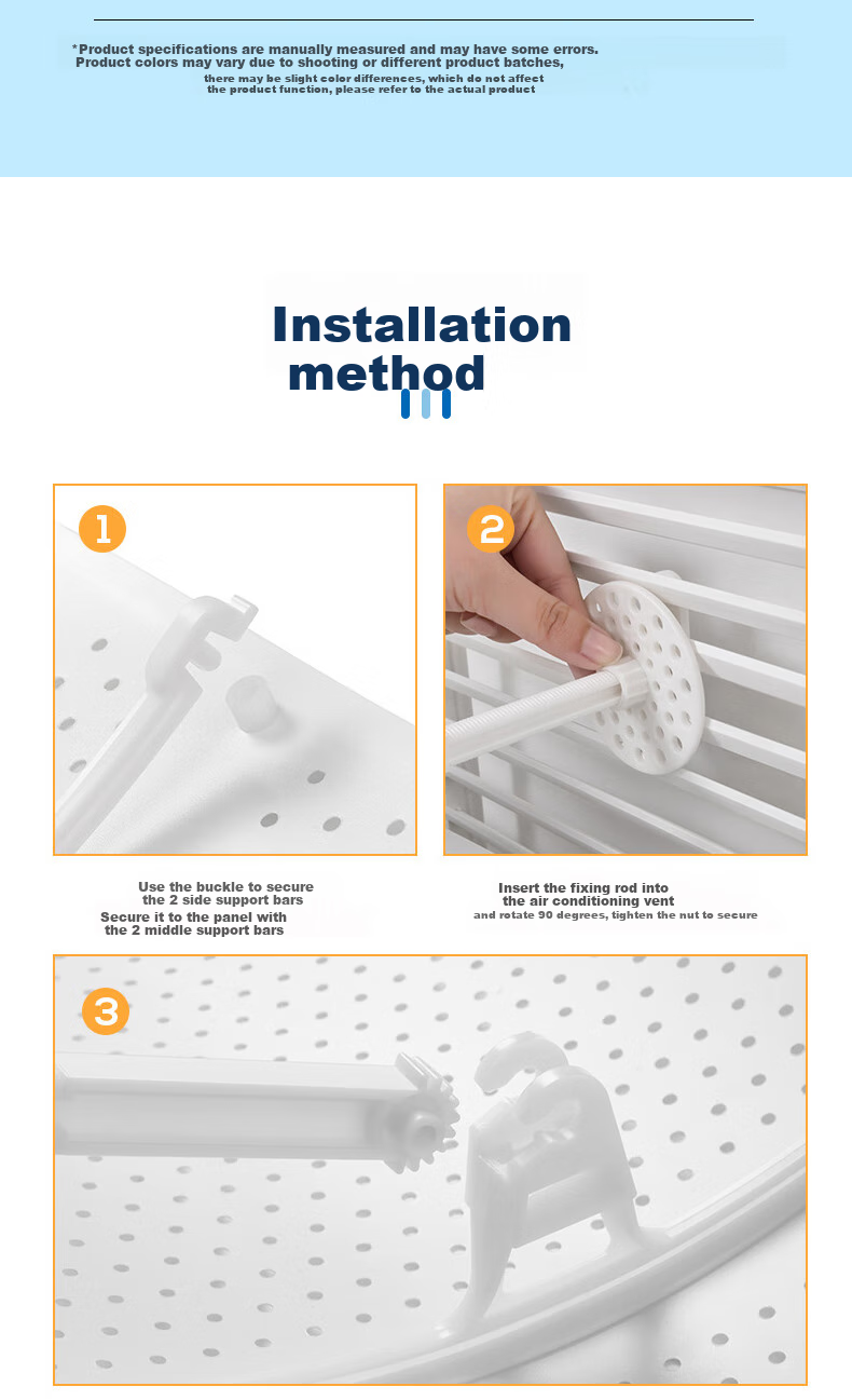 Lelandi Central Air Conditioning Deflector, Anti-Direct Blowing Wind Vent Cover, Universal Top And Side Hanging, Large Size, Cream White, L2015 14
