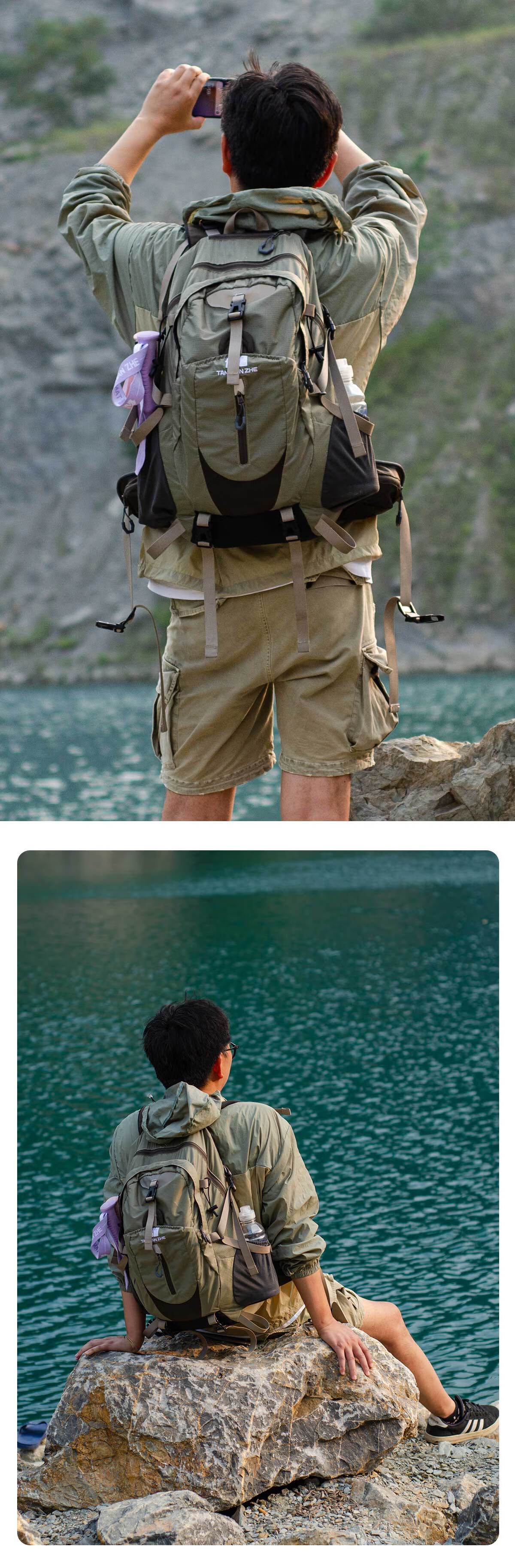 TAN XIAN ZHE Explorer Outdoor Hiking Backpack Lightweight Waterproof Durable Professional Travel Backpack 7