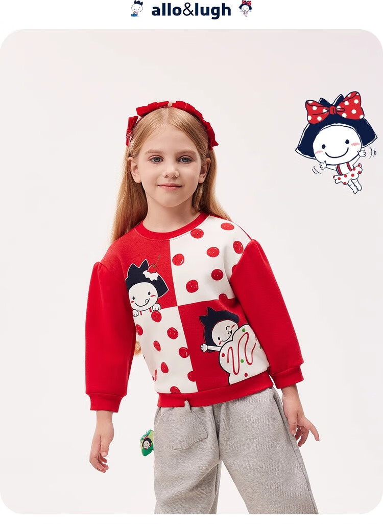 Allo&lugh Children's Autumn New Girls' Sweet Floral Print Korean Style Long Sleeve Sweatshirt, Pink, Size 140 7