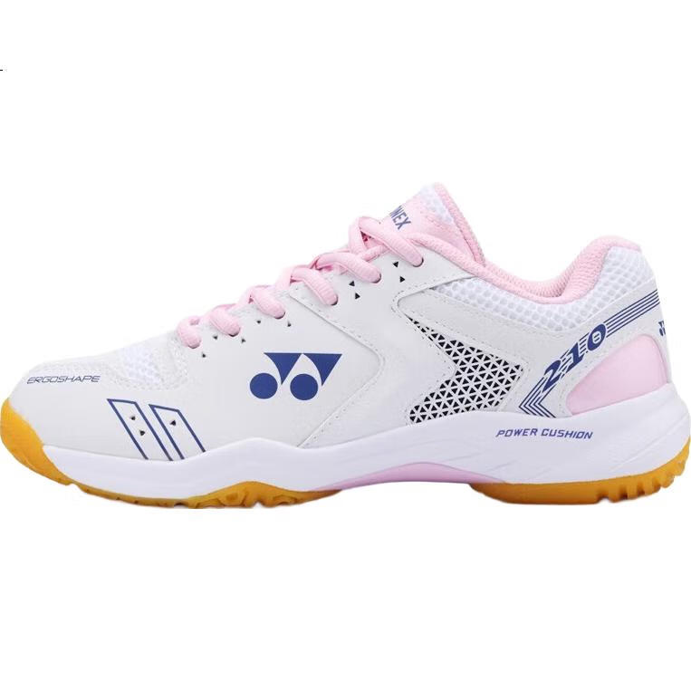 Кроссовки для бадминтона YONEX SHB210C, женские, износостойкие, амортизирующие, дышащие, цвет белый/светло-розовый, размер 38