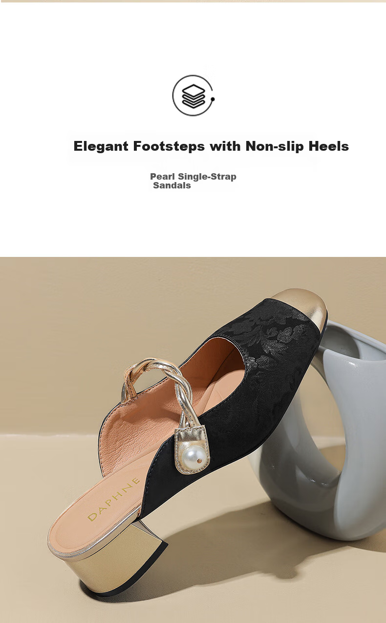 DAPHNE Women's Sandals, New Chinese-Style Mule Shoes, Closed-Toe Outdoor Slippers, 4024303153, Beige, Size 39 5