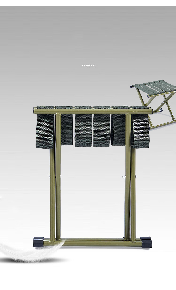 Hakkai Bird Military Training Folding Stool Sturdy Small Bench Army Green Large Portable Fishing Queue Seat 5